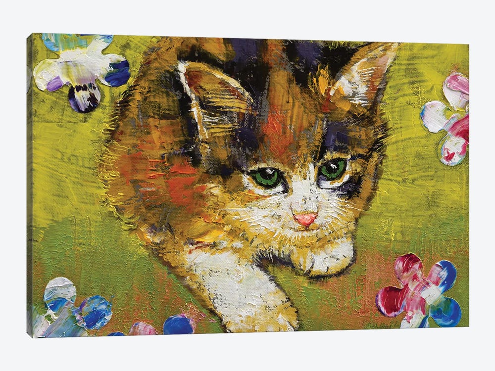 Calico Kitten by Michael Creese 1-piece Canvas Artwork