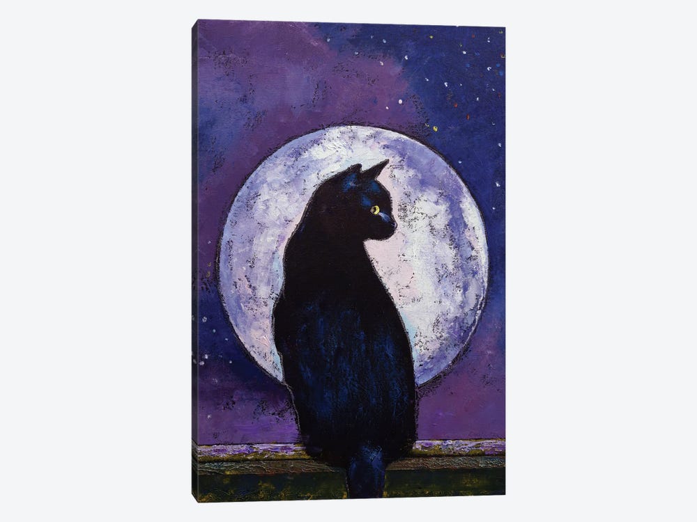 Black Cat Moonlight by Michael Creese 1-piece Canvas Art Print