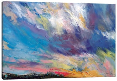 Clouds At Sunset Canvas Art Print - Gestural Skies