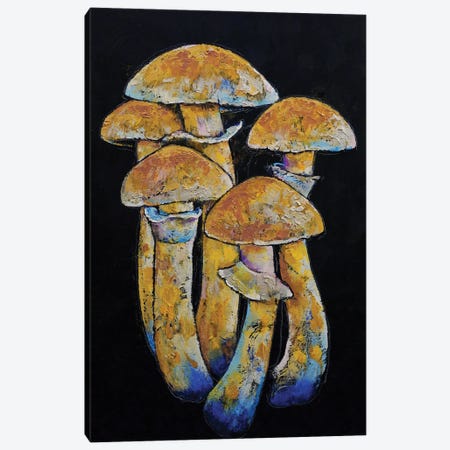 Gold Cap Shrooms Canvas Print #MCR330} by Michael Creese Art Print