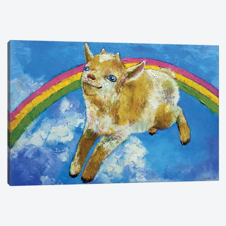 Jumping Baby Goat Canvas Print #MCR339} by Michael Creese Canvas Art Print