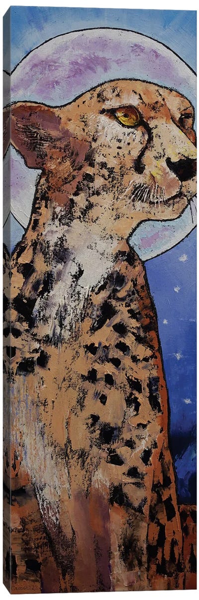 Cheetah Moon Canvas Art Print - Cheetah Art