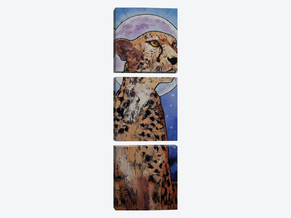 Cheetah Moon by Michael Creese 3-piece Canvas Wall Art