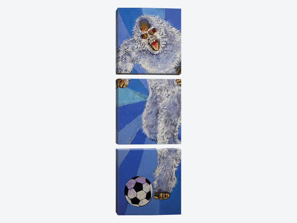 Yeti Soccer Fan by Michael Creese 3-piece Art Print