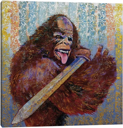 Bigfoot Samurai Canvas Art Print - Michael Creese