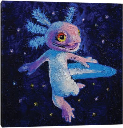 Axolotl Canvas Art Print - Michael Creese