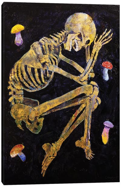 Skeleton Mushrooms Canvas Art Print - Michael Creese