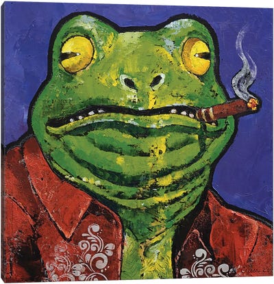 Vegas Frog Canvas Art Print - Frog Art