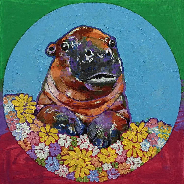 Baby Hippo by Michael Creese canvas print