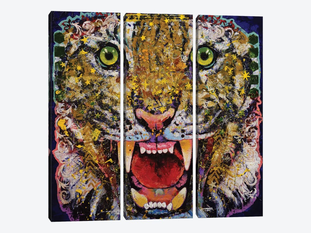 Chromatic Tiger by Michael Creese 3-piece Canvas Print