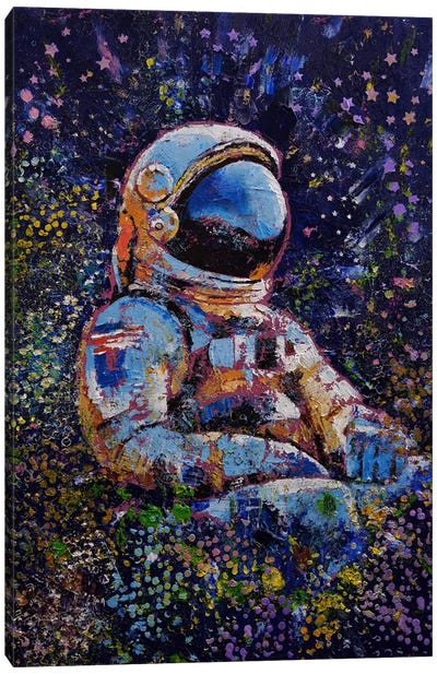 Glitch In Time Canvas Art Print - Astronaut Art
