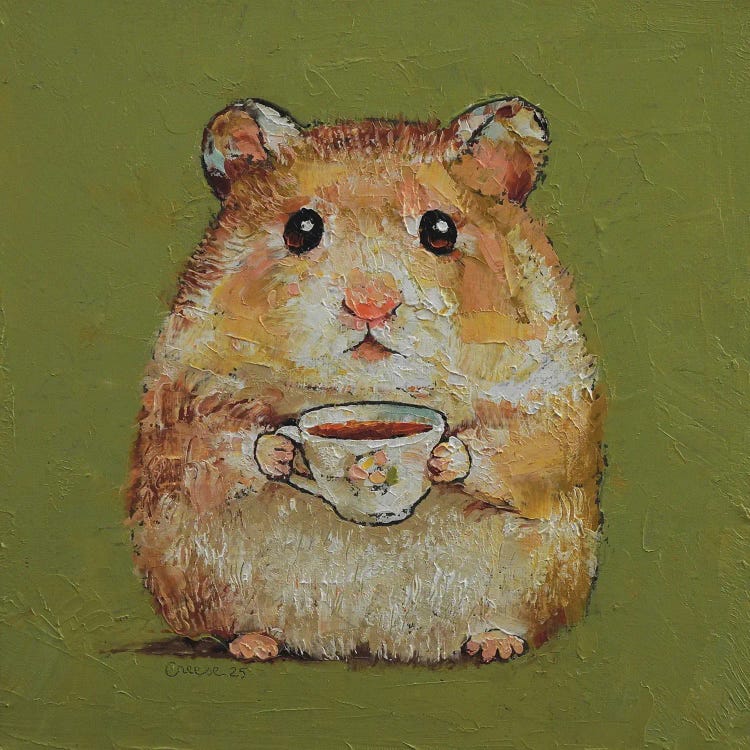 Tea Shop Hamster by Michael Creese wall art