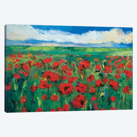 Field Of Red Poppies Canvas Print #MCR43} by Michael Creese Canvas Art