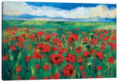 Field Of Red Poppies Canvas Art Print - Michael Creese