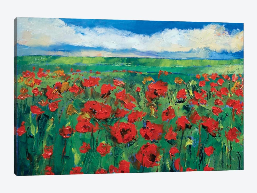 Field Of Red Poppies by Michael Creese 1-piece Canvas Artwork