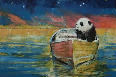 Brown - Canvas Prints: Panda Stargazer by Michael Creese
