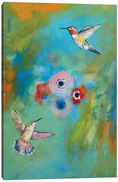 Hummingbirds Canvas Art Print - Michael Creese