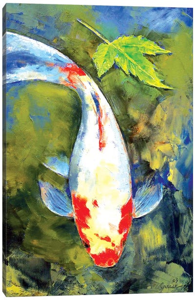 Japanese Garden Canvas Art Print - Koi Fish Art