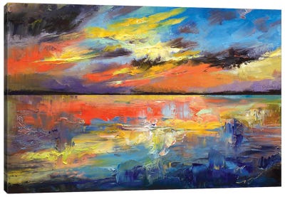 Key West Florida Sunset Canvas Art Print - Cloudy Sunset Art