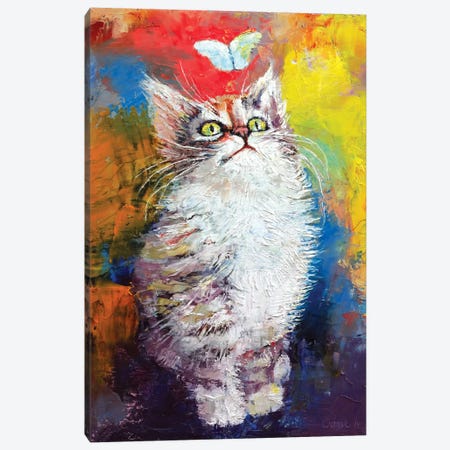 Kitten And Butterfly Canvas Print #MCR64} by Michael Creese Canvas Print