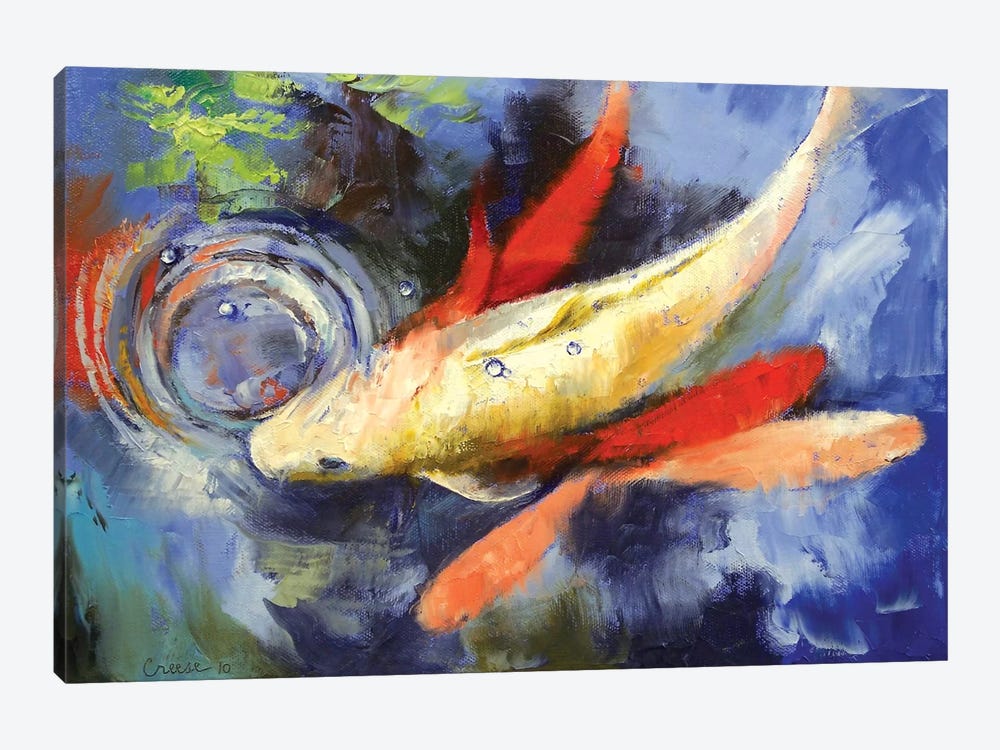Koi And Water Ripples by Michael Creese 1-piece Canvas Print