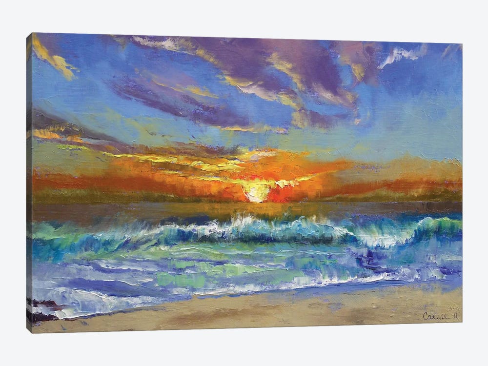 Malibu Beach Sunset by Michael Creese 1-piece Art Print