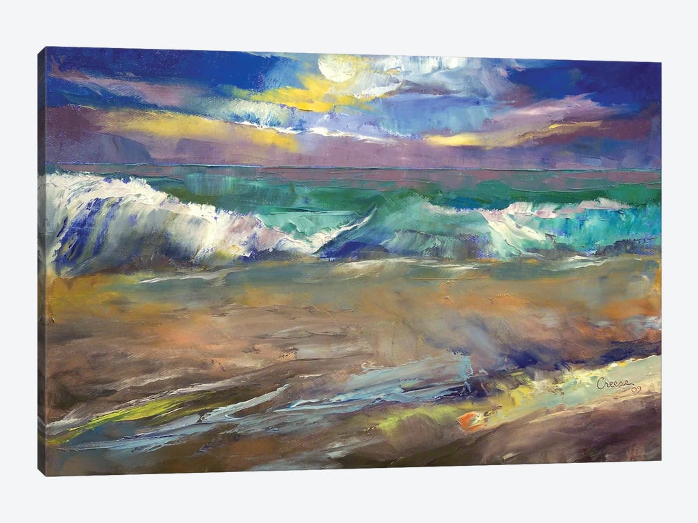 Moonlit Waves by Michael Creese 1-piece Canvas Art Print
