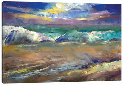 Moonlit Waves Canvas Art Print - Michael Creese
