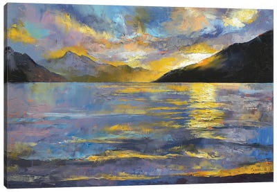 New Zealand Sunset Canvas Art Print - Michael Creese