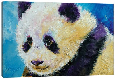 Panda Cub Canvas Art Print - Panda Art