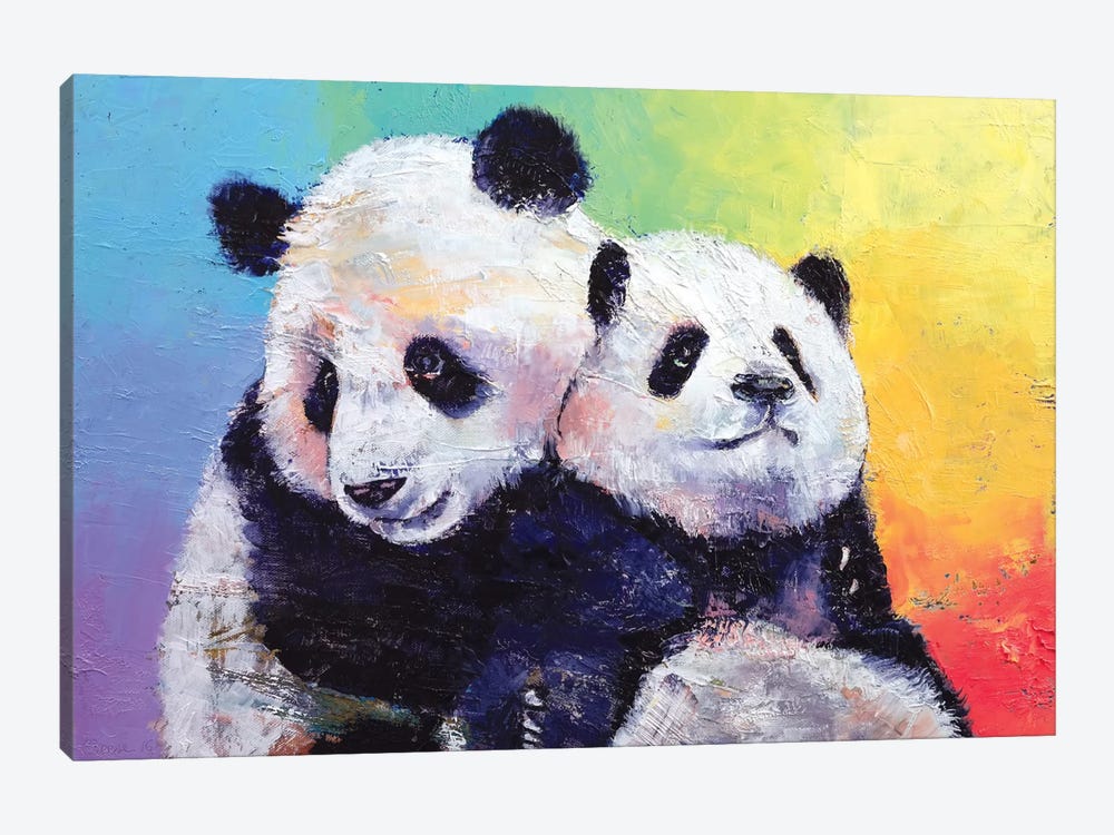 Panda Hugs by Michael Creese 1-piece Canvas Wall Art