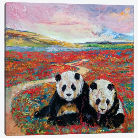 Panda Paradise Canvas Print #MCR90} by Michael Creese Canvas Print