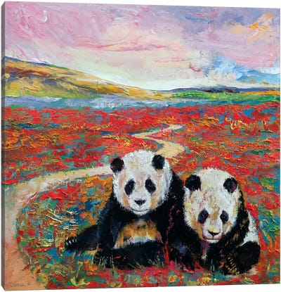 Panda Paradise Canvas Art Print - Michael Creese