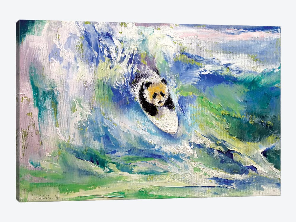 Panda Surfer by Michael Creese 1-piece Art Print