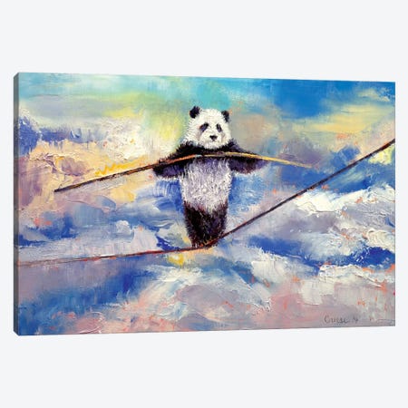 Panda Tightrope Canvas Print #MCR92} by Michael Creese Canvas Art Print