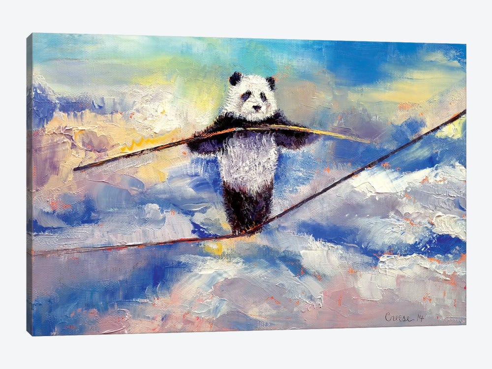 Panda Tightrope by Michael Creese 1-piece Canvas Artwork