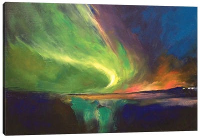 Aurora Borealis Canvas Art Print - Gestural Skies