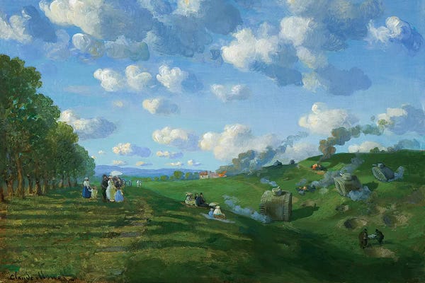 Detailed Oil Painters: Tank Battle At Fontainebleu by Michael Sowa