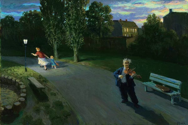 Detailed Oil Painters: The Devil's Violinist by Michael Sowa