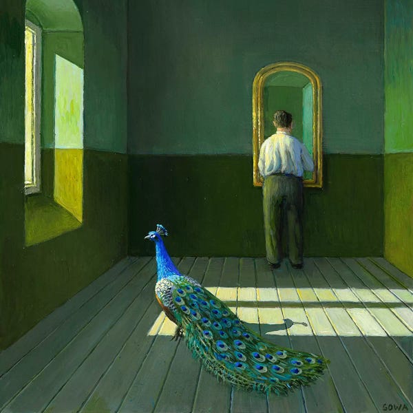 Funky Fine Art: The Peacock by Michael Sowa
