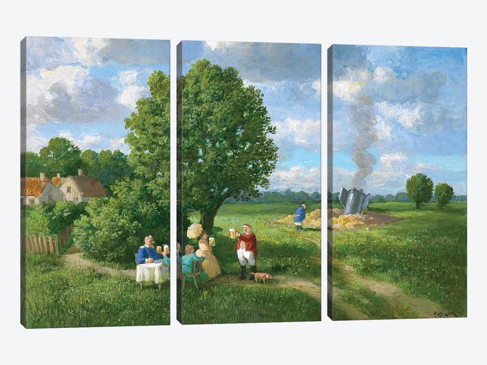 At the Stage Near Budweis by Michael Sowa 3-piece Canvas Art