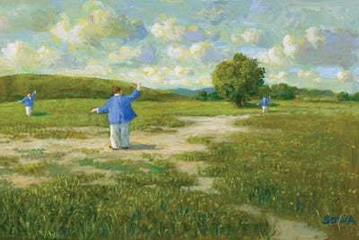 Before The Internet by Michael Sowa framed canvas print