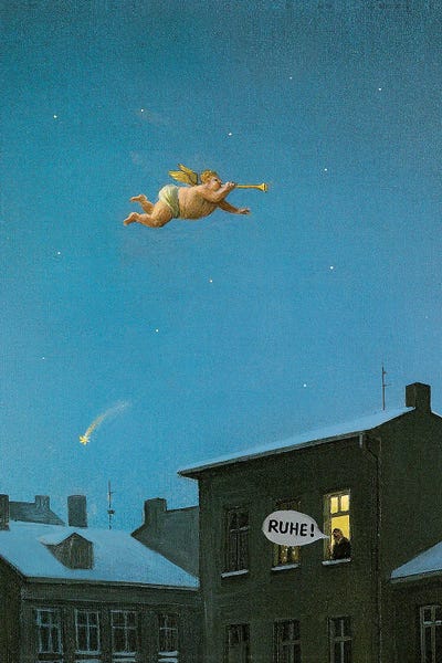 Detailed Oil Painters: Silence! by Michael Sowa