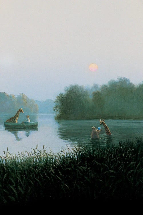 The Giraffe Kopie by Michael Sowa wall art
