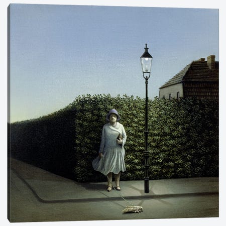 Woman With Moth Canvas Print #MCS73} by Michael Sowa Canvas Wall Art