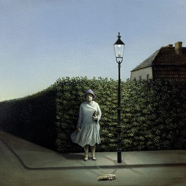 Nothing To See Here...: Woman With Moth by Michael Sowa