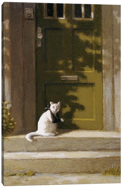 Wounded Cat Canvas Art Print - Door Art
