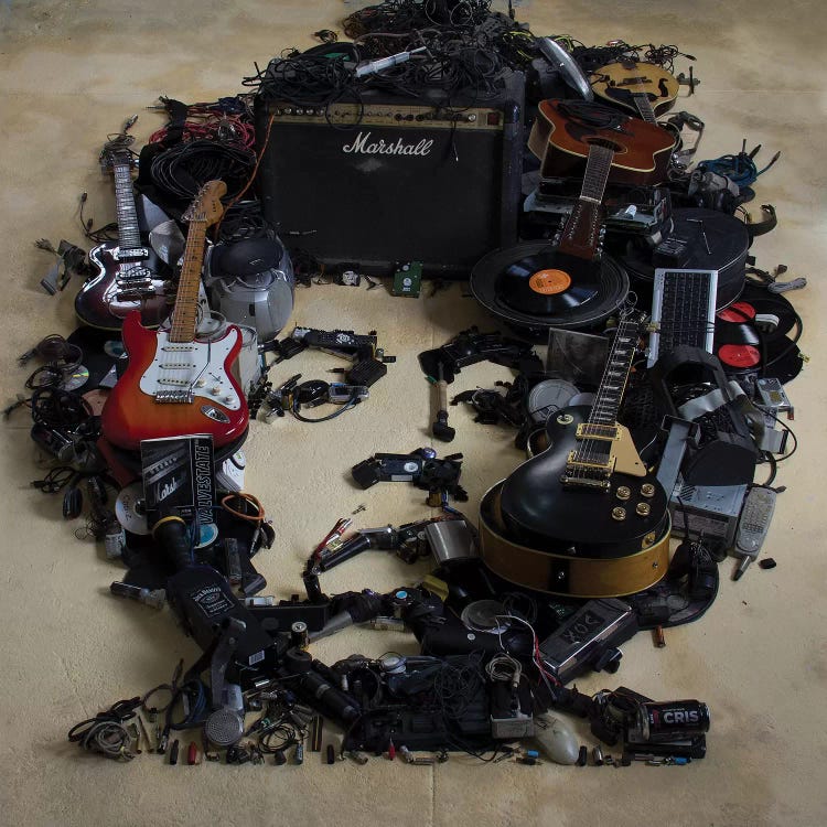 Jimi Hendrix 3D Portrait by Mr. Copyright wall art