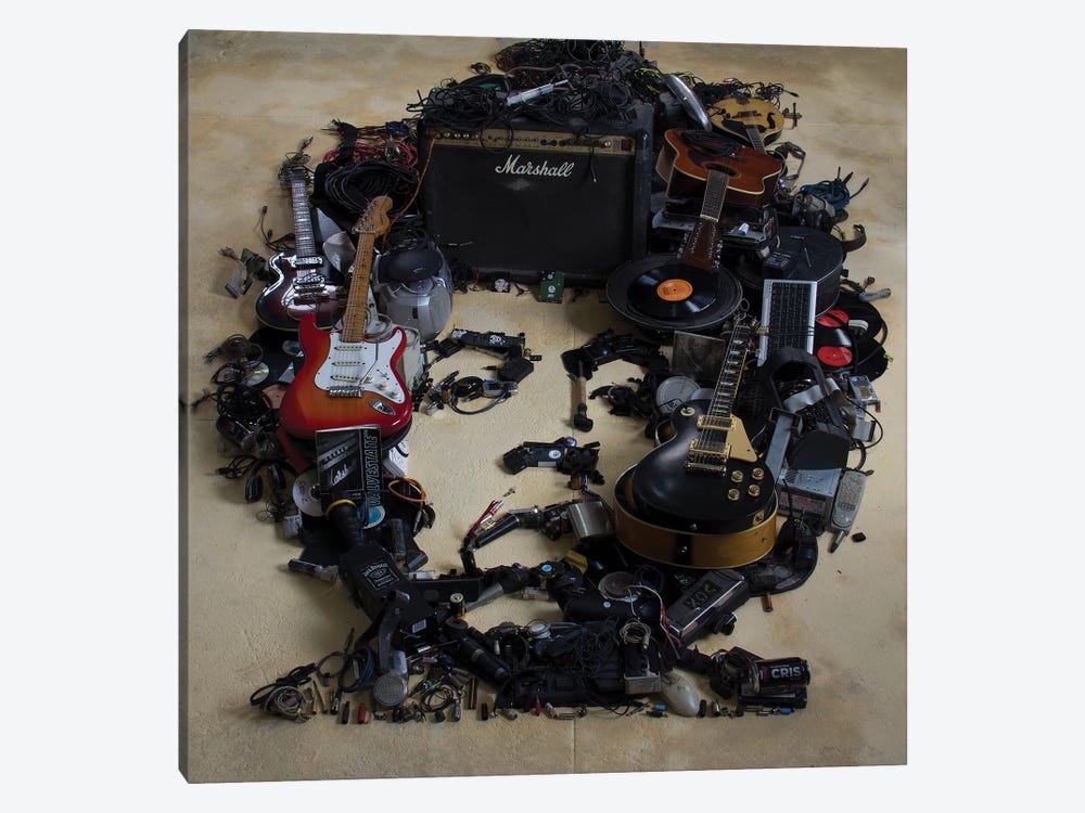 Jimi Hendrix 3D Portrait by Mr. Copyright 1-piece Canvas Print