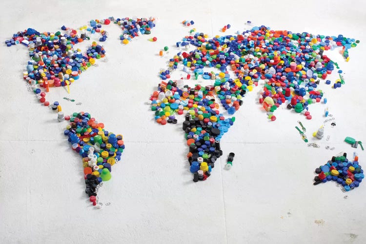 Mapa Mundi 3D by Mr. Copyright wall art